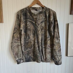Camouflage Camo Realtree Ranger Henley Cotton Long Sleeve Shirt